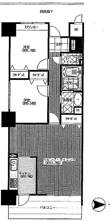 Floor plan. 2LDK, Price 18,800,000 yen, Occupied area 65.27 sq m 2LDK