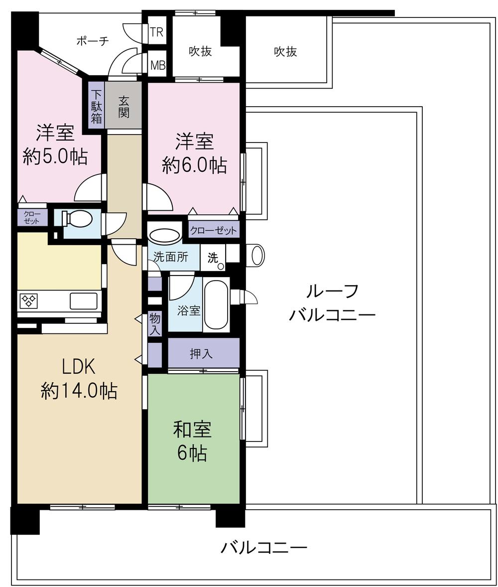 Floor plan. 3LDK, Price 25,900,000 yen, Occupied area 67.08 sq m , Balcony area 24.65 sq m