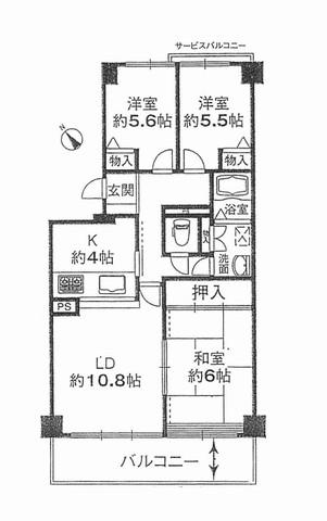 Floor plan. 3LDK, Price 16.8 million yen, Footprint 75.8 sq m , Balcony area 10.4 sq m Floor