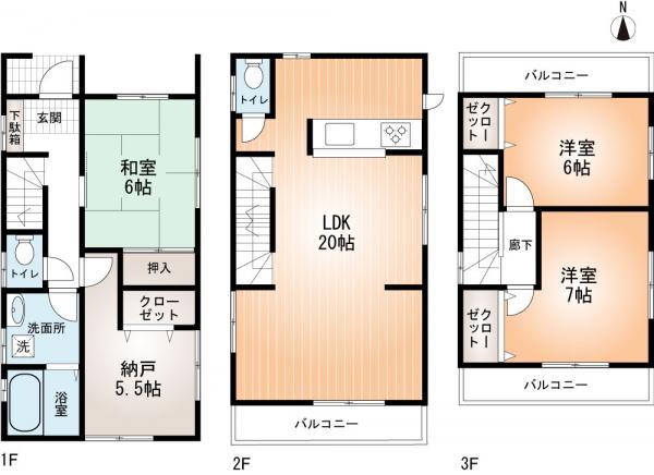 Floor plan. 34,800,000 yen, 4LDK, Land area 81.24 sq m , Building area 105.98 sq m