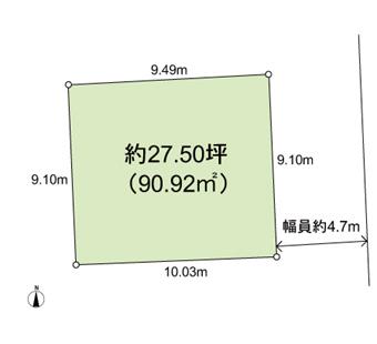 Compartment figure. Land price 19,750,000 yen, Land area 90.92 sq m