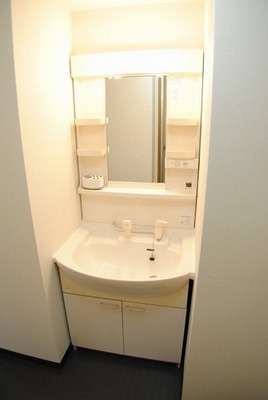 Washroom. Shampoo is with Dresser