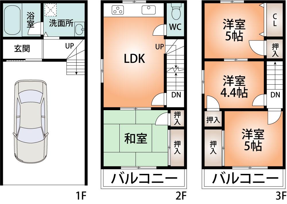 Floor plan. 16,950,000 yen, 4LDK, Land area 38.91 sq m , Building area 91.94 sq m