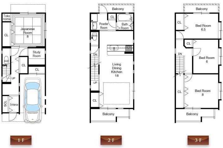 Floor plan. (B No. land), Price 35,800,000 yen, 4LDK, Land area 77.13 sq m , Building area 122.29 sq m