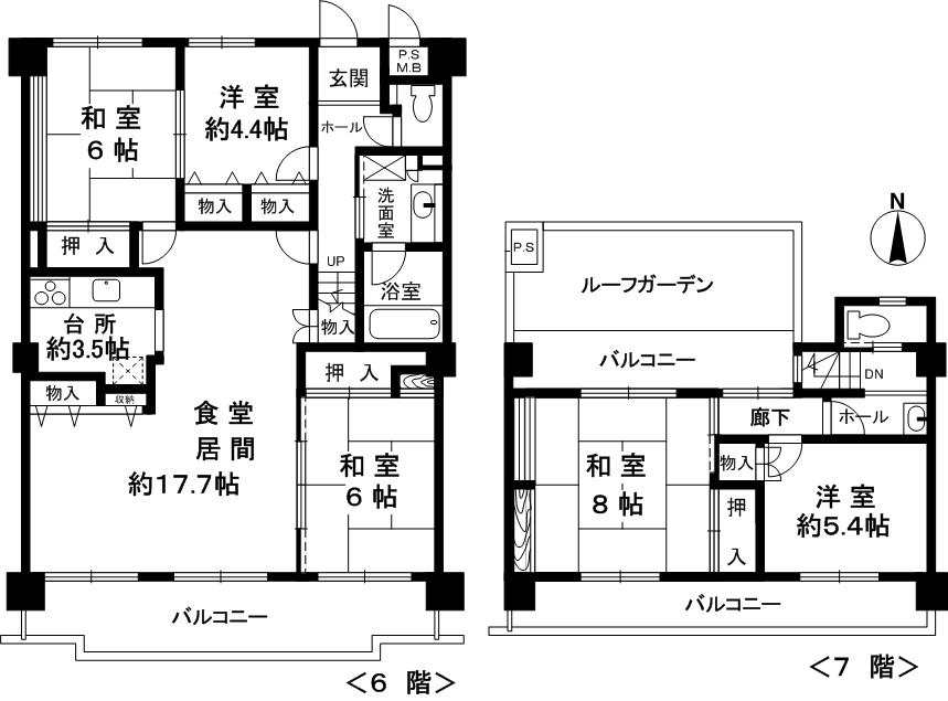 Floor plan. 5LDK, Price 27.5 million yen, The area occupied 118.6 sq m , Balcony area 31.15 sq m maisonette