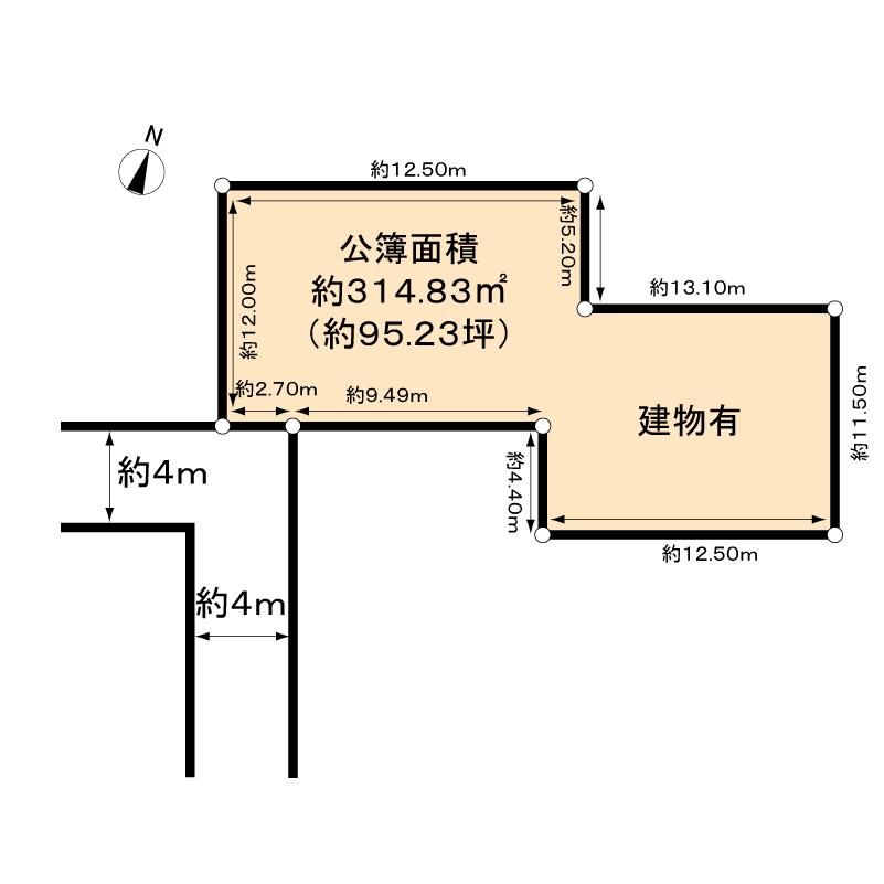 Compartment figure. Land price 73,800,000 yen, Land area 309.43 sq m