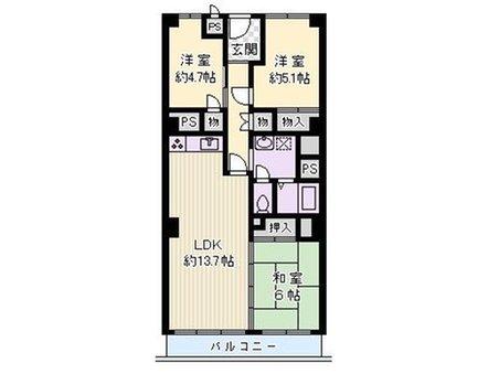 Floor plan. 3LDK, Price 16.5 million yen, Footprint 72 sq m , Balcony area 7.2 sq m