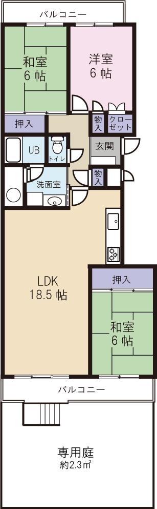 Floor plan. 3LDK, Price 16,980,000 yen, Occupied area 82.56 sq m , Balcony area 12.46 sq m