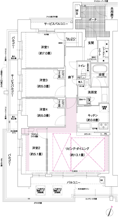 Floor: 4LDK, occupied area: 85.73 sq m, Price: 44.2 million yen
