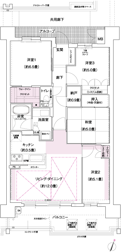 Floor: 4LDK + N (storeroom), the occupied area: 83.58 sq m, Price: 43.2 million yen