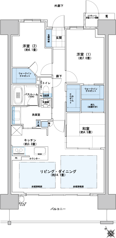 Floor: 3LDK + 2WIC + home closet, occupied area: 81.86 sq m, Price: 29.6 million yen