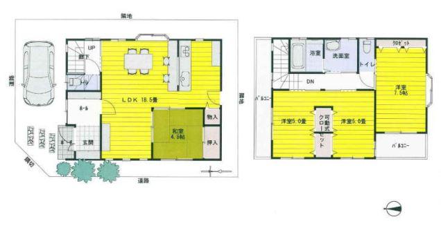 Floor plan. 44,800,000 yen, 4LDK, Land area 97.5 sq m , Building area 98.54 sq m