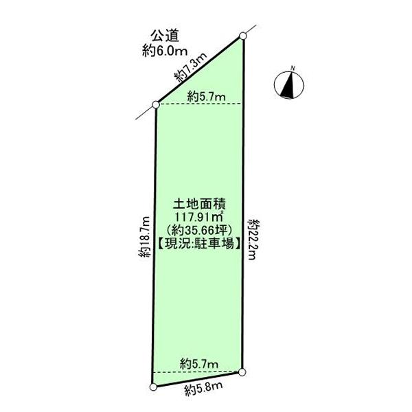 Compartment figure. Land price 29,800,000 yen, Land area 117.91 sq m