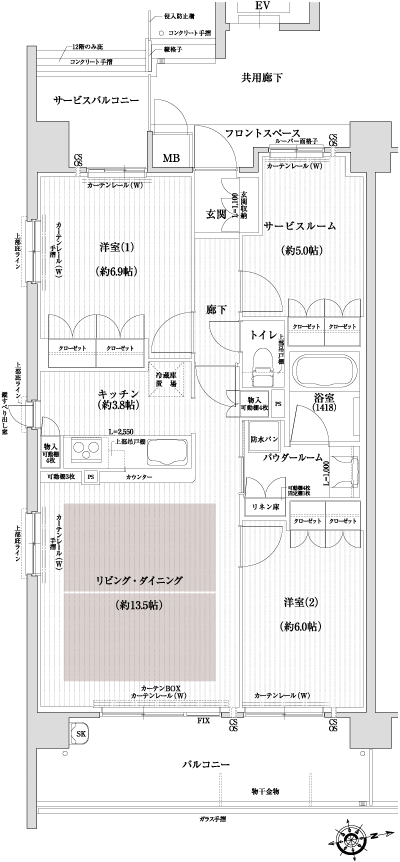 Floor: 2LDK + S, the occupied area: 74.49 sq m, Price: 35,451,600 yen