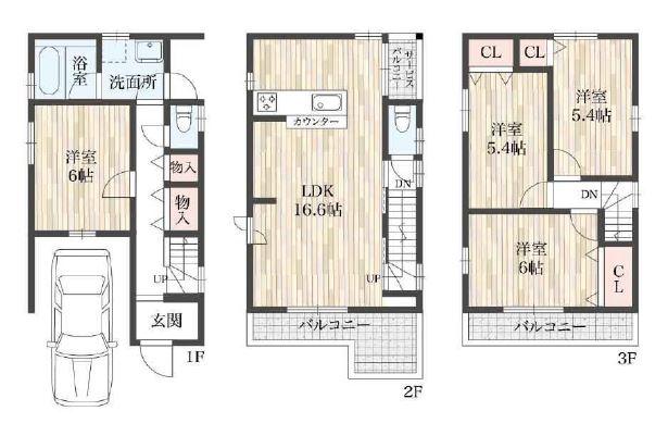 Floor plan. 33,800,000 yen, 4LDK, Land area 70.34 sq m , Building area 102.33 sq m
