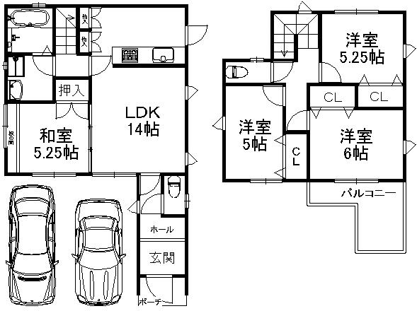 Floor plan. 27,800,000 yen, 4LDK, Land area 102.5 sq m , Building area 90 sq m