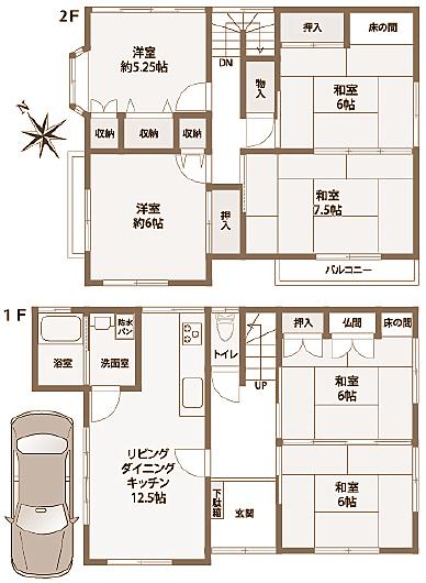 Floor plan. 19,800,000 yen, 6LDK, Land area 104.15 sq m , Building area 117.8 sq m