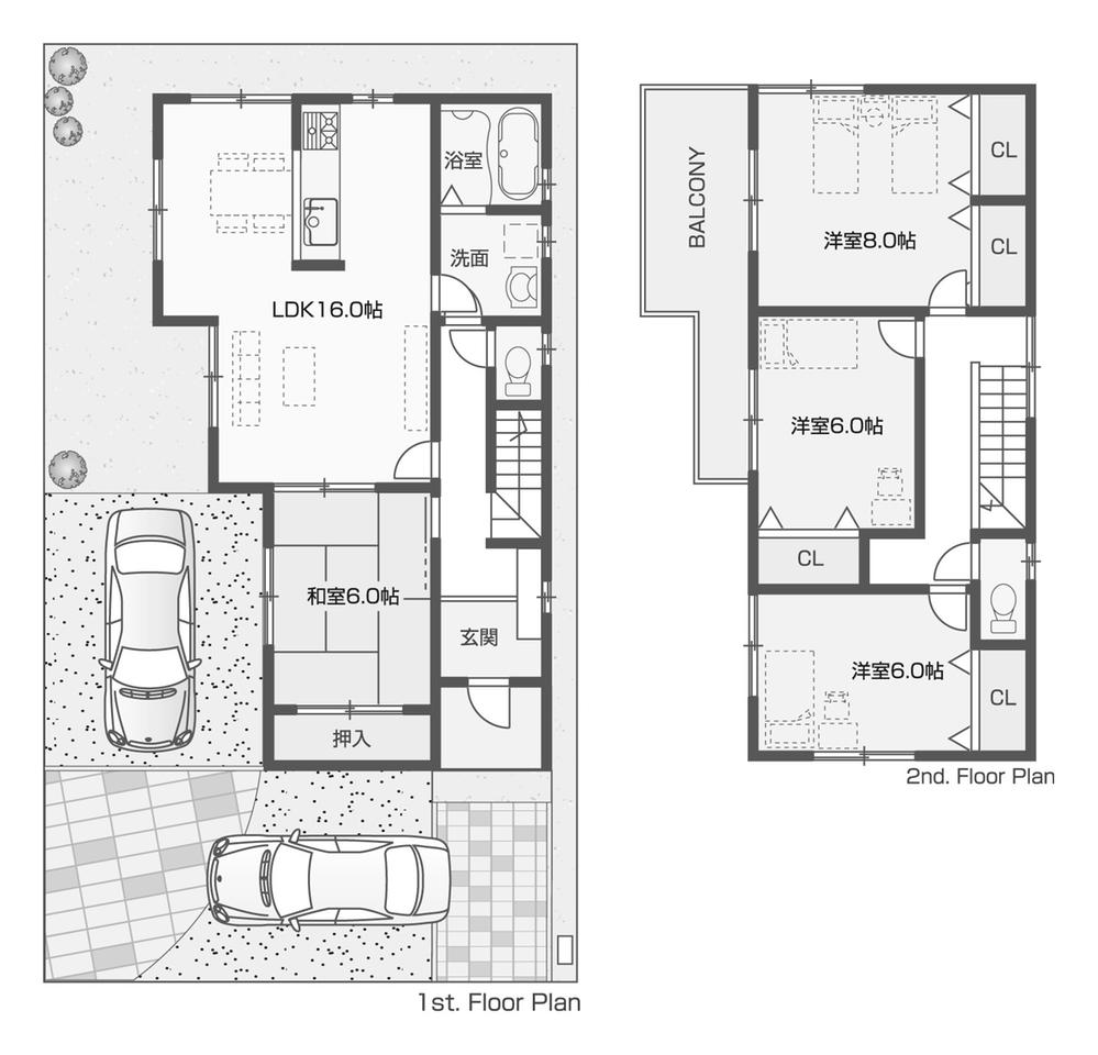 Floor plan. Price 38,800,000 yen, 4LDK, Land area 127.18 sq m , Building area 105.99 sq m