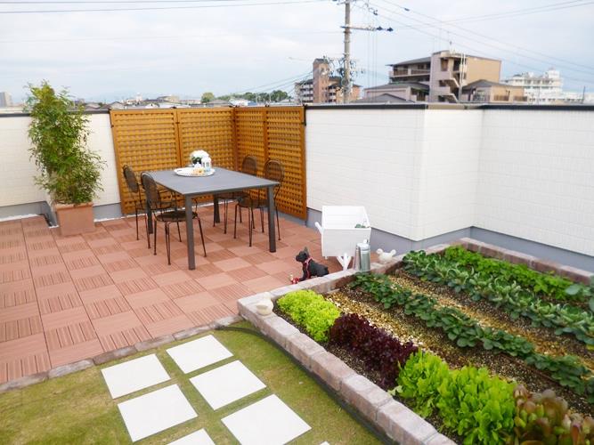 Model house photo. Rooftop space, As of open cafes and enjoy a cup of tea and lunch, Such as the use of as an exercise corner of Golf, You can freely use it in your family style. ( ※ Premium Comfort Higashihagoromo Part I local Moderuha