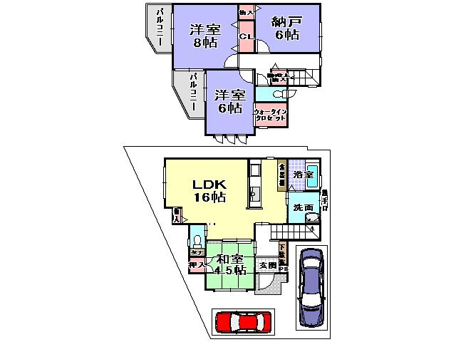Floor plan. 27,800,000 yen, 3LDK + S (storeroom), Land area 100.25 sq m , Building area 97.32 sq m