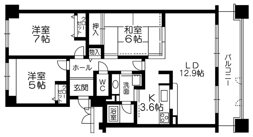 Floor plan. 3LDK, Price 13.8 million yen, Occupied area 73.84 sq m , Balcony area 10.42 sq m floor plan