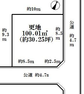 Compartment figure. Land price 13.5 million yen, Land area 100.01 sq m compartment view