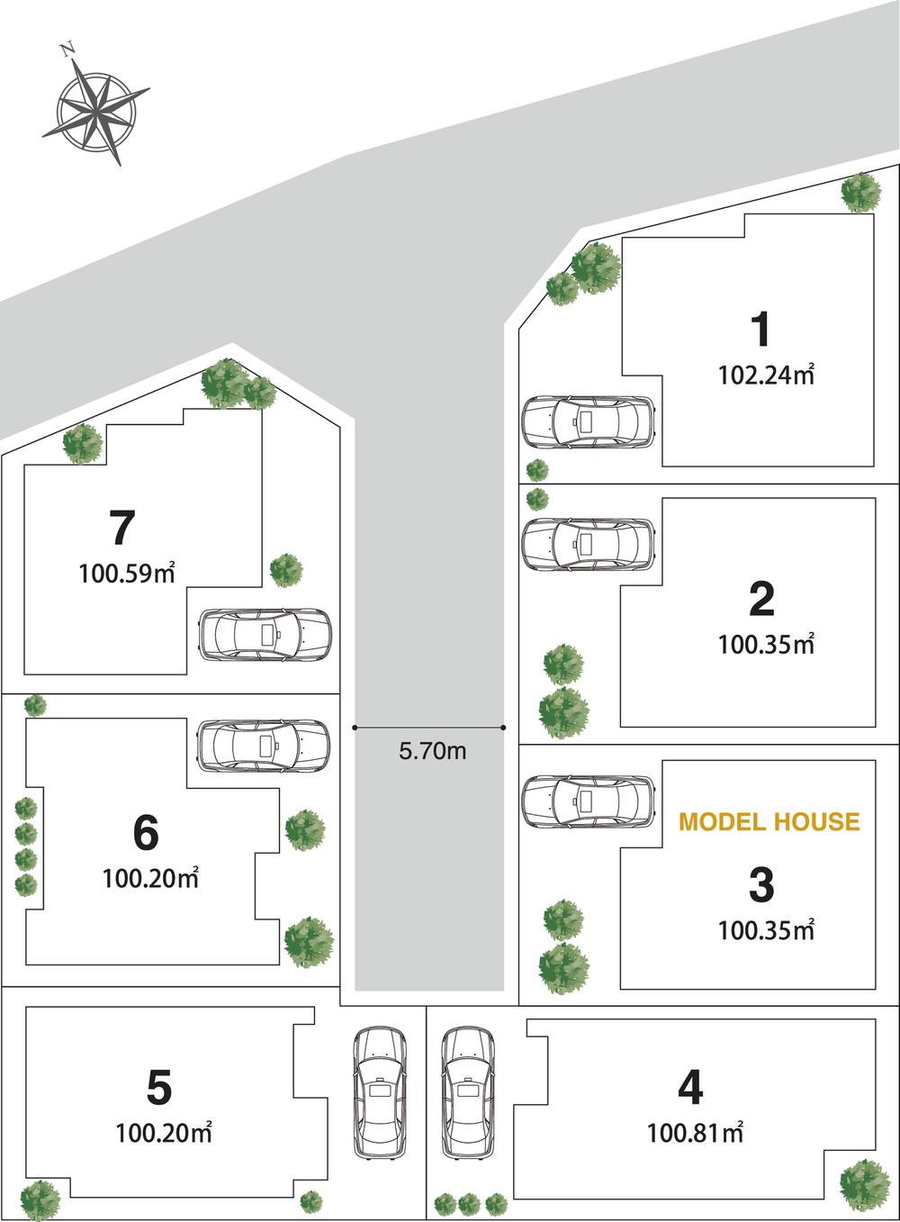 The entire compartment Figure. Living environment, Trying to start a their own way of life in this land of all households 30 square meters more than the well-equipped educational environment (section view)