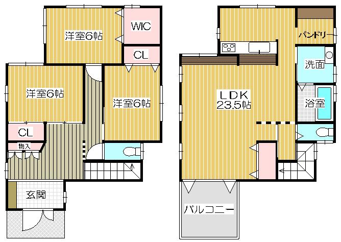 Floor plan. Price 29,800,000 yen, 3LDK, Land area 128.17 sq m , Building area 108.14 sq m