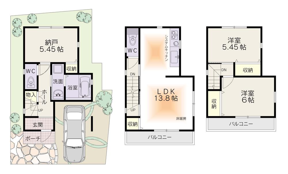 Floor plan. 23.8 million yen, 3LDK, Land area 55.07 sq m , Building area 83.5 sq m