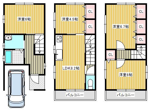 Floor plan. 19,800,000 yen, 4LDK, Land area 52.42 sq m , Building area 75.3 sq m