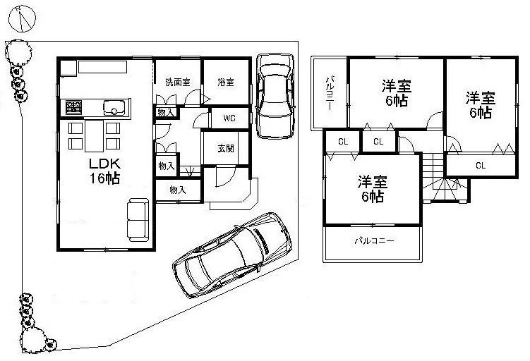 Compartment view + building plan example. Building plan example, Land price 13 million yen, Land area 106.51 sq m , Building price 16,180,000 yen, Building area 81 sq m   ・ Free design plan be changed