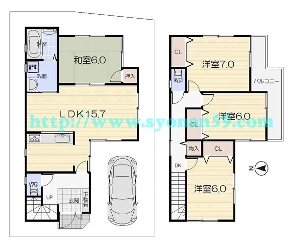 Floor plan. 33,800,000 yen, 4LDK, Land area 90.1 sq m , Building area 96.38 sq m floor plan