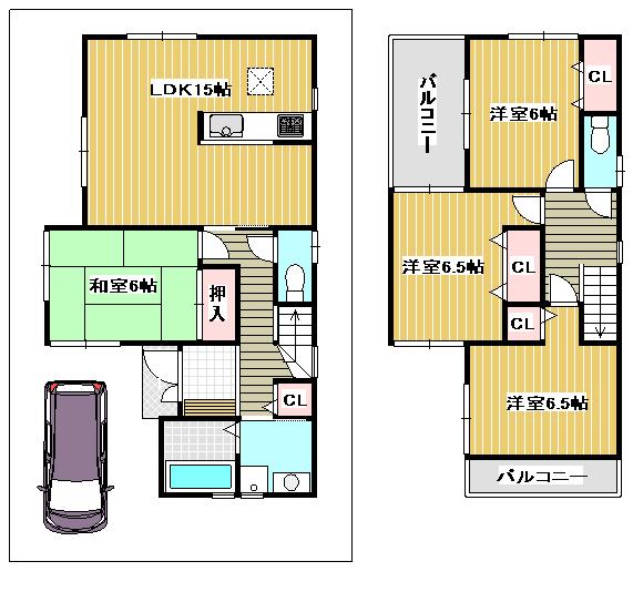 Floor plan. 29,800,000 yen, 4LDK, Land area 98.83 sq m , Building area 95.58 sq m 1 issue areas