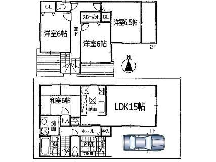 Floor plan. 29,800,000 yen, 4LDK, Land area 98.84 sq m , Building area 95.58 sq m