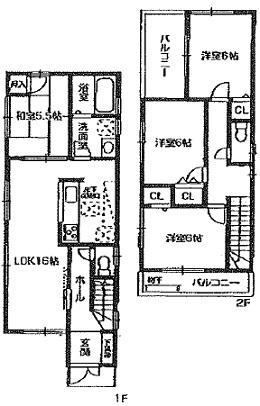 Floor plan. Price 35,300,000 yen, 4LDK, Land area 94.27 sq m , Building area 93.15 sq m