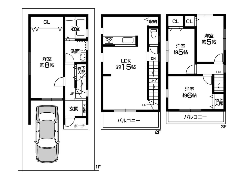 Building plan example (floor plan). Building plan example Building price 15,490,000 yen, Building area 100.44 sq m