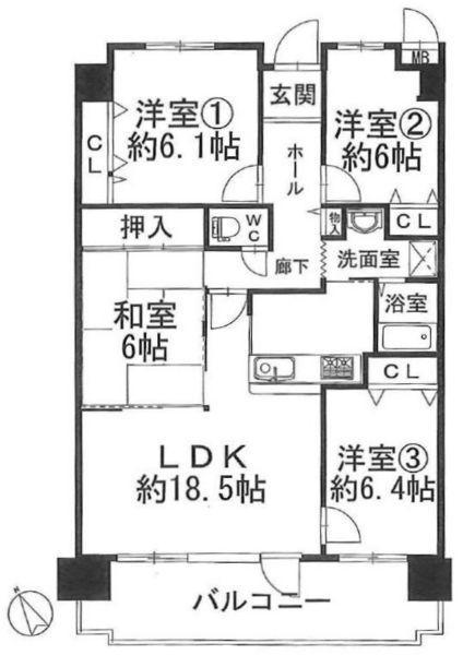 Floor plan. 4LDK, Price 24,800,000 yen, Footprint 90.6 sq m , Balcony area 11.48 sq m