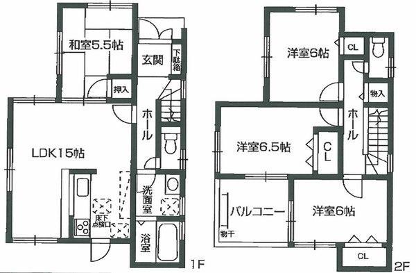 Floor plan. 33,800,000 yen, 4LDK, Land area 105.82 sq m , Building area 92.34 sq m