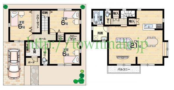 Floor plan. 32,500,000 yen, 3LDK, Land area 97.94 sq m , Building area 99.4 sq m land area 97.94 square meters building area 99.40 square meters
