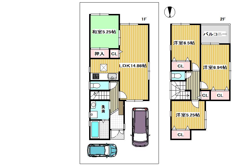 Floor plan. (No. 2 locations), Price 29,800,000 yen, 4LDK, Land area 99.13 sq m , Building area 93.05 sq m