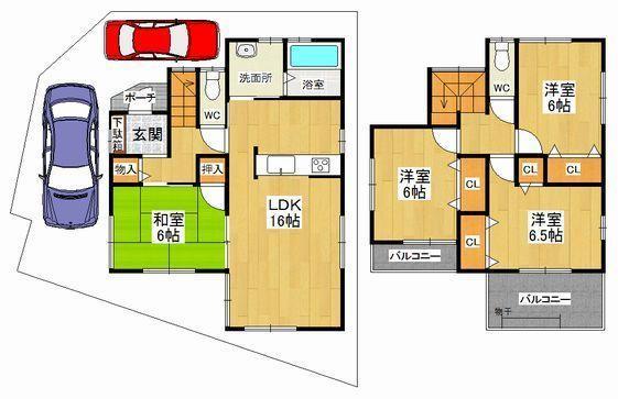 Floor plan. 35,800,000 yen, 4LDK, Land area 109.03 sq m , Building area 95.58 sq m