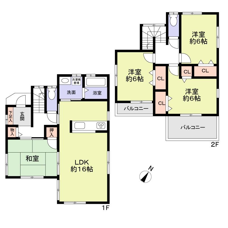 Floor plan. 35,800,000 yen, 4LDK, Land area 109.03 sq m , Building area 95.58 sq m