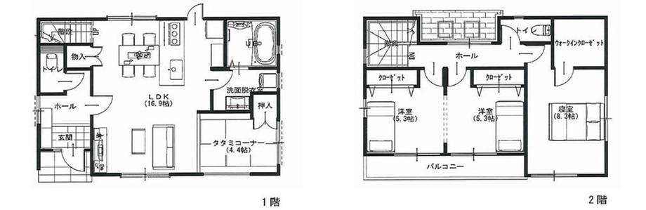 Floor plan. 52,950,000 yen, 4LDK + S (storeroom), Land area 143.3 sq m , Building area 102.4 sq m floor plan