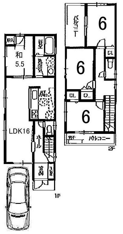 Floor plan. 35,300,000 yen, 4LDK, Land area 94.27 sq m , Building area 93.15 sq m 4LDK + parking