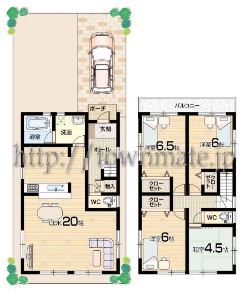 Floor plan. 26,900,000 yen, 4LDK, Land area 120.05 sq m , Building area 96.39 sq m 4 No. floor plan site area 120.05 square meters building area 96.39 square meters