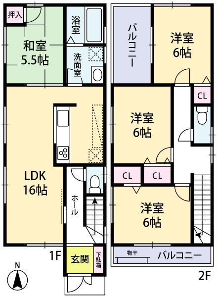 Floor plan. 35,300,000 yen, 4LDK, Land area 94.27 sq m , Building area 93.15 sq m