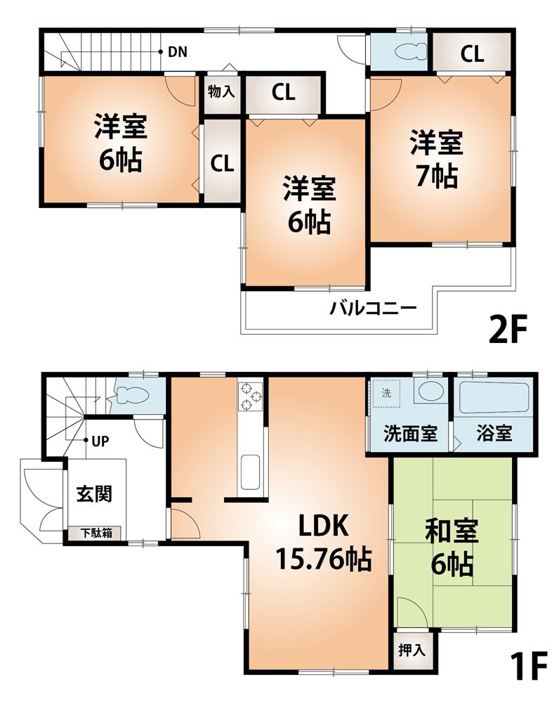 Floor plan. (No. 2 locations), Price 33,800,000 yen, 4LDK, Land area 90.1 sq m , Building area 96.38 sq m