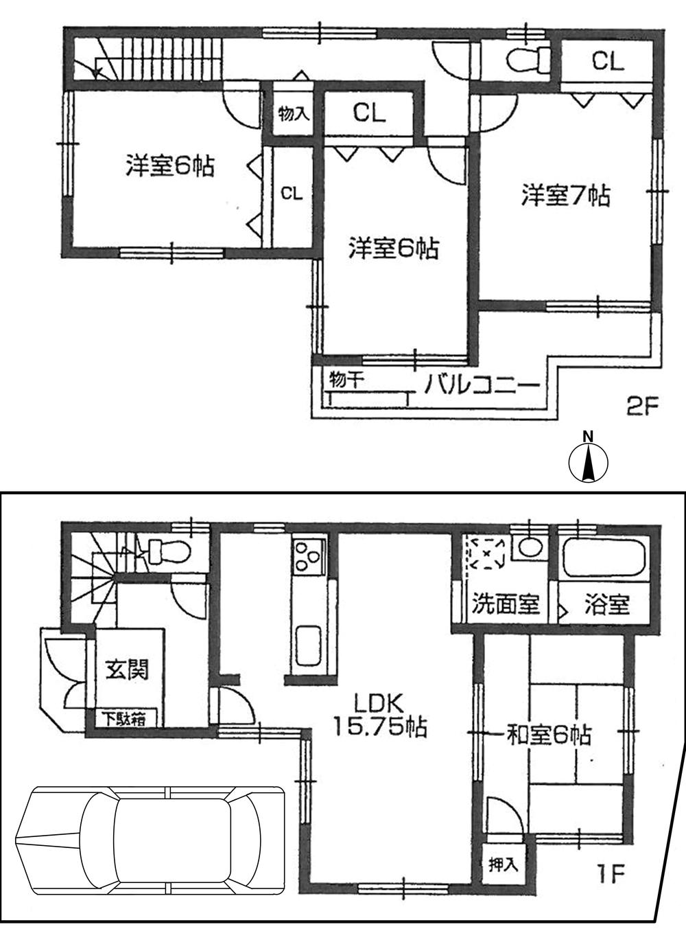 Floor plan. 33,800,000 yen, 4LDK, Land area 90.1 sq m , Building area 96.38 sq m