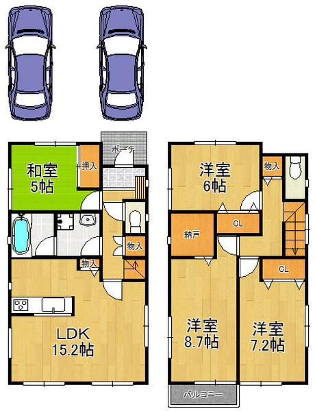 Floor plan. 27,900,000 yen, 4LDK, Land area 120.09 sq m , Building area 99.63 sq m parking, Two Friendly room