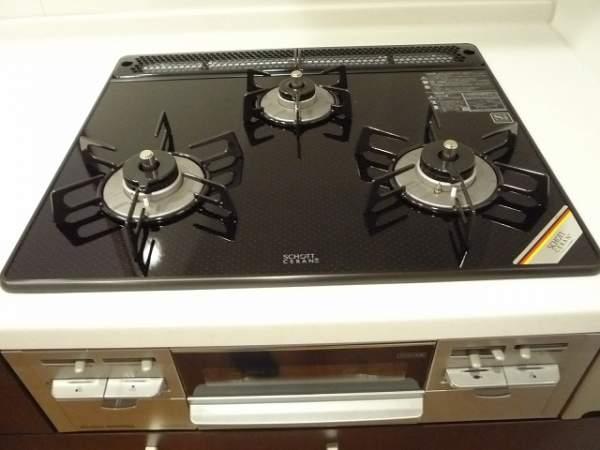 Kitchen. Glass top stove (three-necked)